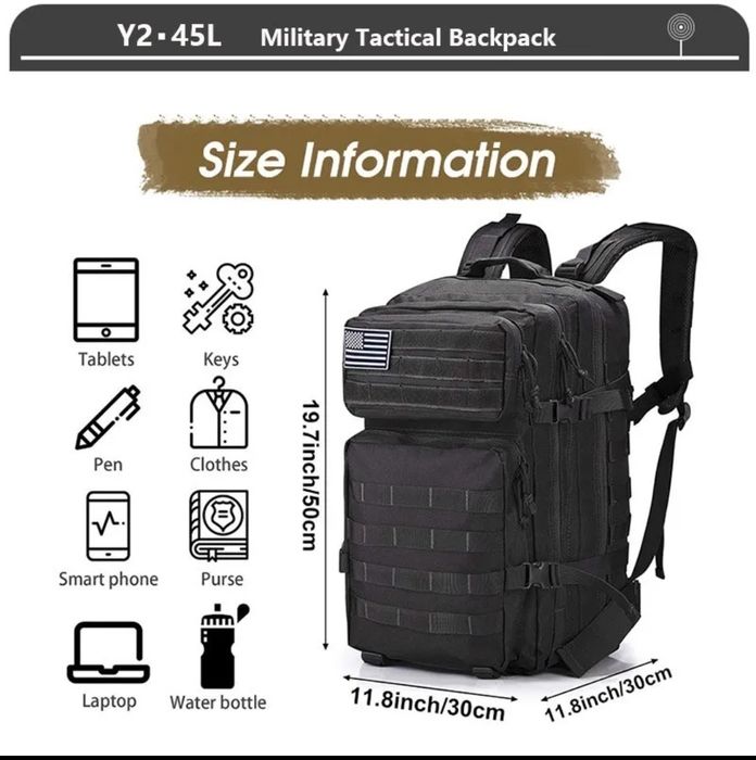 Mochila Tática 45L Nova & Selada