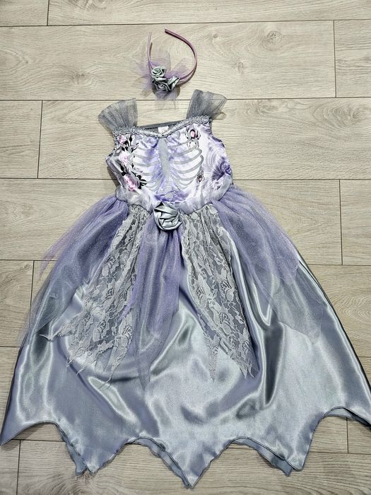 Kostium przebranie czarownica wróżla Halloween 5/6 lat Sugar skull los