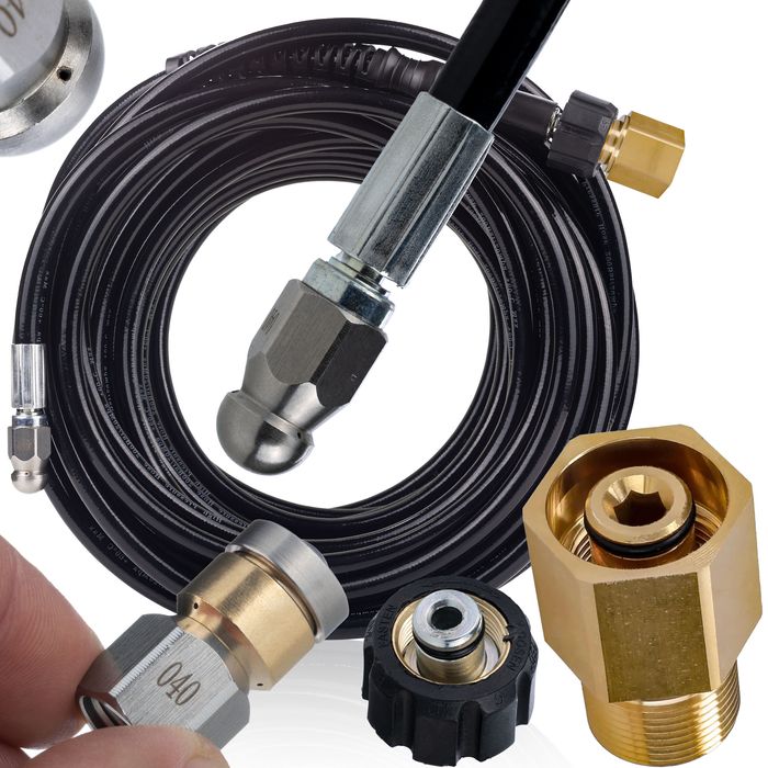 Wąż do Kanalizacji 20M EasyLock – 200 bar | Dysza 3+1, M22