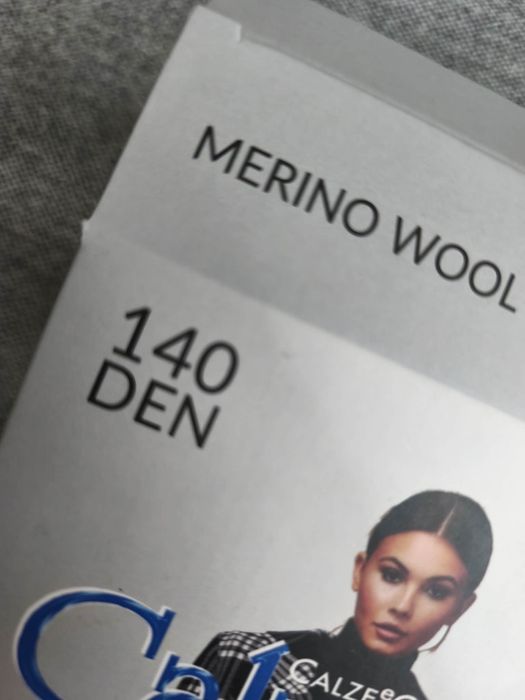 Rajstopy z wełny merynosa Merino Wool 140 DEN. Kolor czarny. Rozmiar 4/L. Nowe w opakowaniu