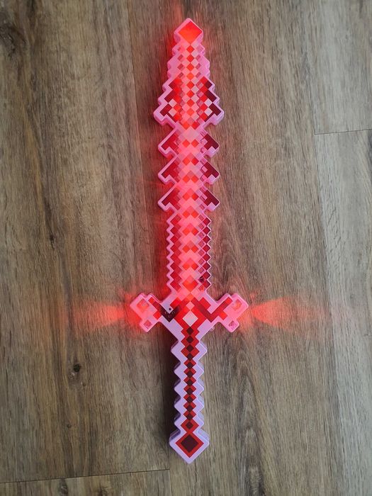 Miecz zabawka led dźwięk efekty gra czerwony