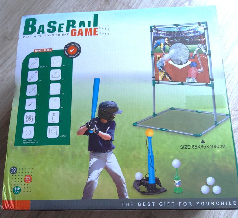 Gra w baseball zestaw treningowy dla dzieci tarcza kij piłki wyrzutnia