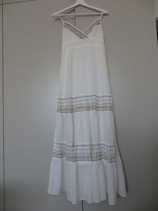 Sukienka damska maxi boho Promod 36 długa z haftem