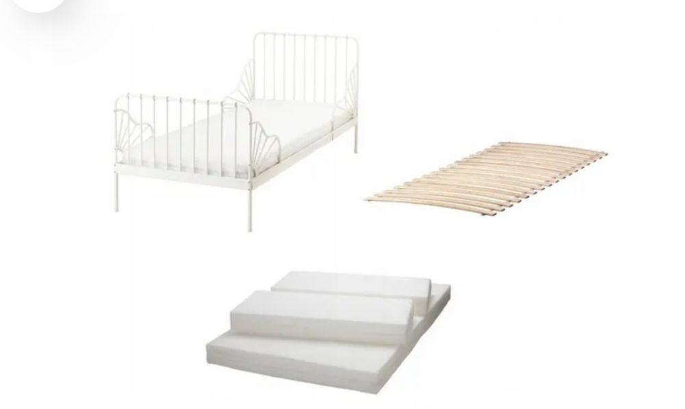 Łóżko minnen rosnace z dzieckiem białe/czarne