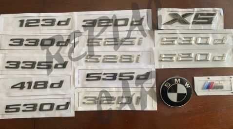 Simbolo letras BMW 118i 123d 320d 335d 420d 520d 530d 525d X1 X5 X7…