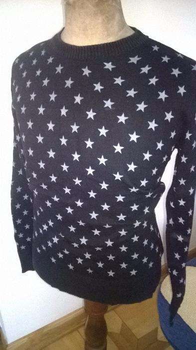 SWETER męski gwiazdki LD PDT M czarny