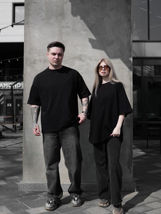 Чоловіча базова оверсайз футболка Мужская базовая однотонная sk8 L