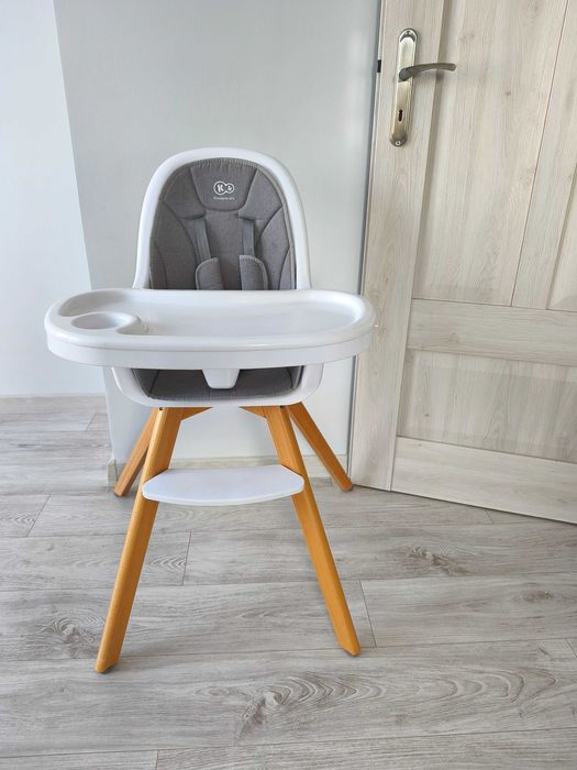 Krzesełko do karmienia drewniane Kinderkraft. Fotelik 2w1