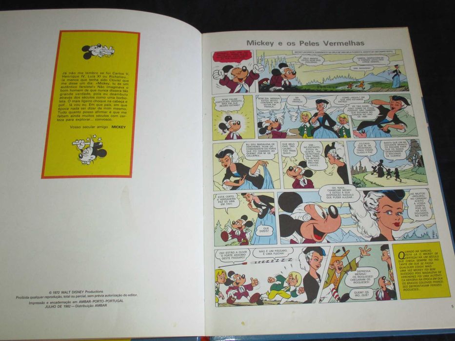 Livro BD Mickey e os Peles-Vermelhas Mickey Através dos Séculos