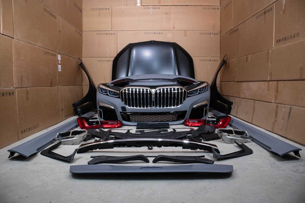 РЕСТАЙЛИНГ Комплект рестайлинга Bmw G11 G12 обвес M Paket M 760 + оптика з лого Обвіс для G12 дорест М-пакет бмв г11 г12