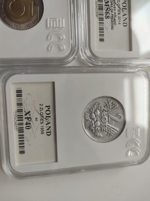 Lot monet w graidingu GCN 7szt