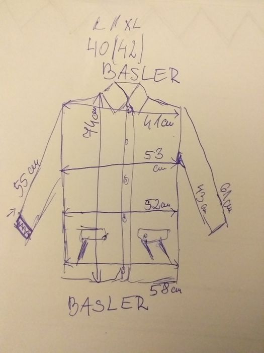 Kurtka Basler r40 pikowana błękitna liliowa