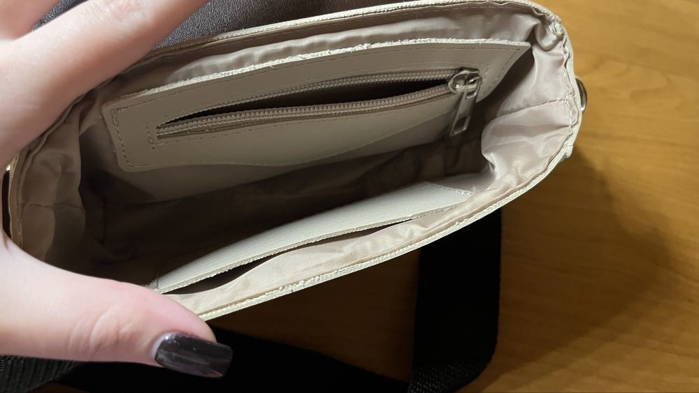 Сумка шоколадно-бежева