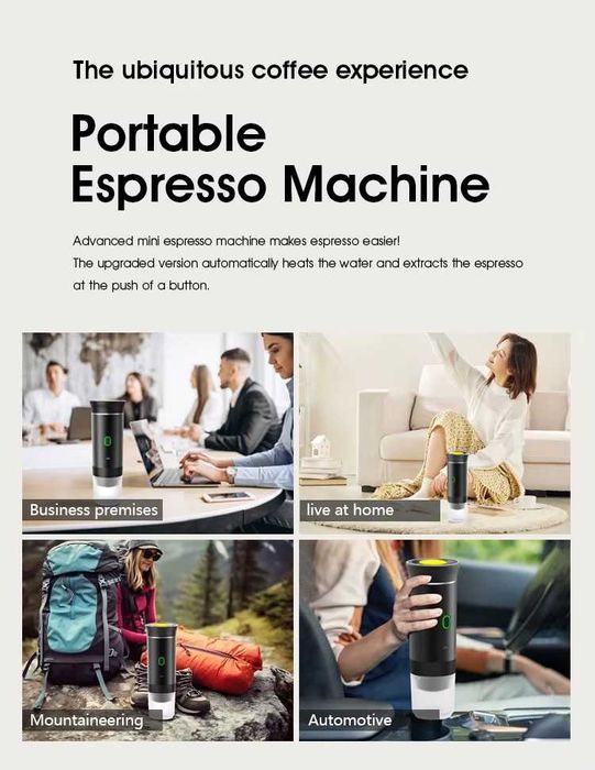 Máquina de café expresso portátil elétrica sem fio multicapsula