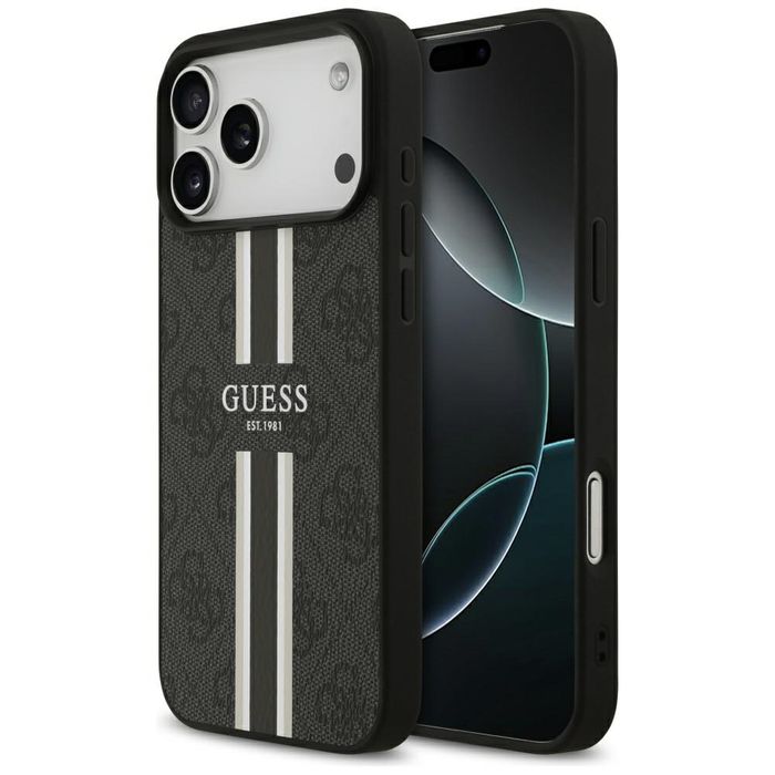 Etui Guess 4G Printed Stripes MagSafe doiPhone 17 Pro Max czarny