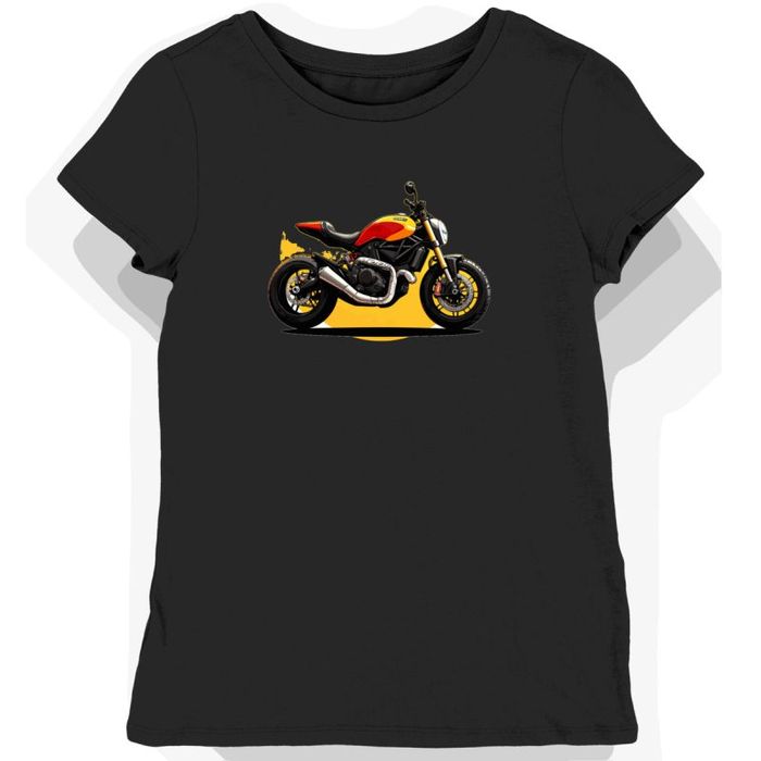 Koszulka damska czarna z Dynamiką Motocyklu Ducati XL