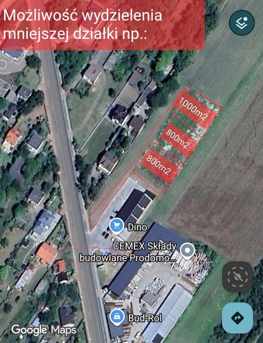 Działka budowlano - usługowa / inwestycyjna 3205 m² – Sierpc