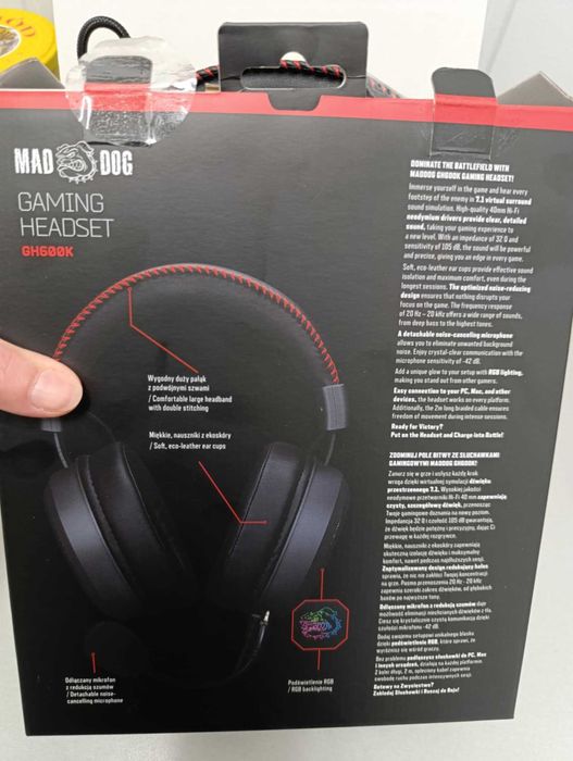 Słuchawki Mat&Dog Gaming Headset7.1 600K Nowe