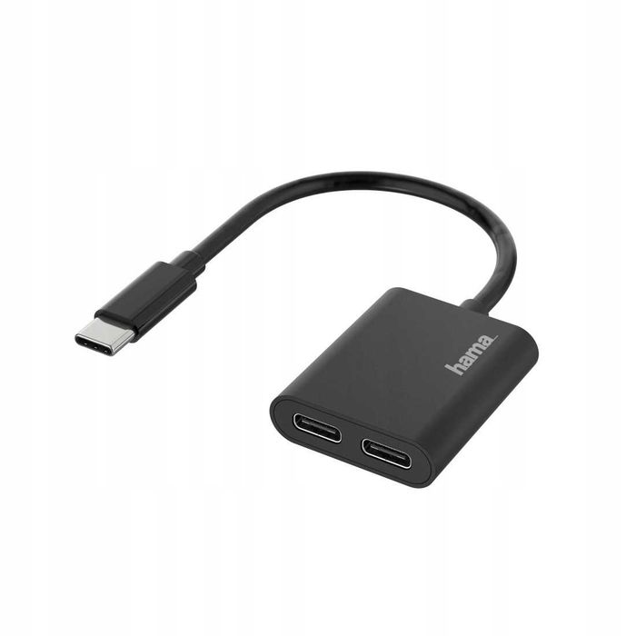 HAMA adapter hub 2w1 USB-C do słuchawek PC MacBook ładowarka 100W