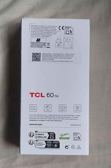 Tcl 60 5G, 16 gb ram e 256 gb rom, novo