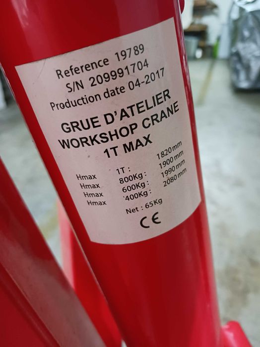 Grua mecanica  carro apoio motor