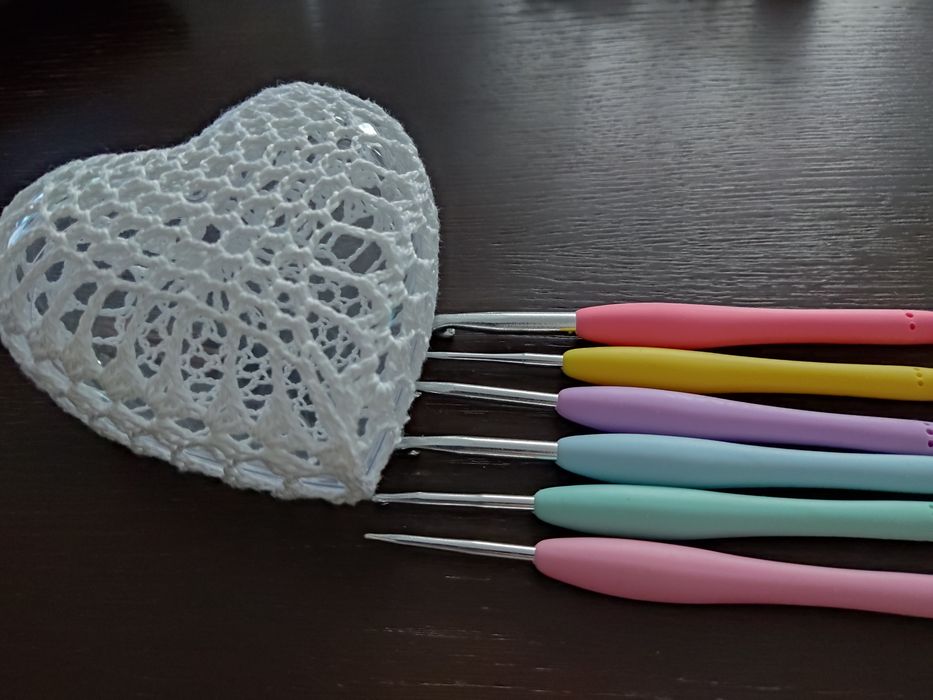 Serca szydelkowe zawieszki
