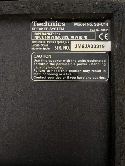 Colunas de som Technics