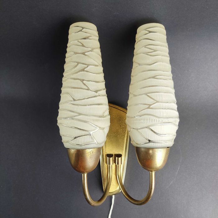 Kinkiet w stylu Mid Century Modern, francuski design z lat 50.- unikat