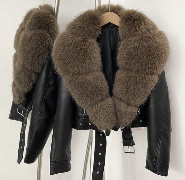 Куртка шкіряна зі штучним хутром НОВА