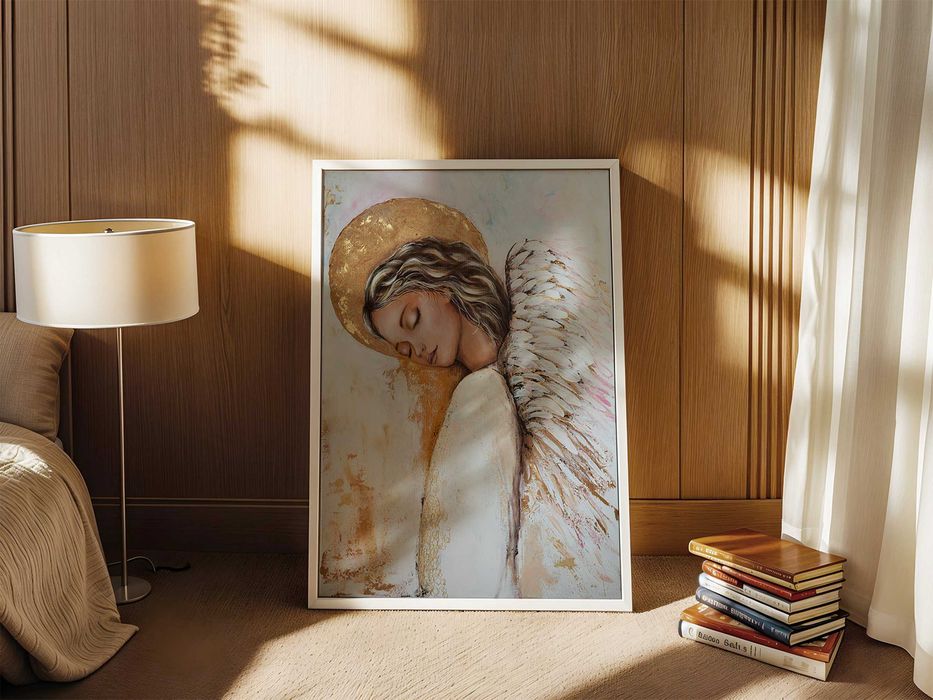 Plakat w białej ramie mdf - 40x50 cm - Anioł 2-0713