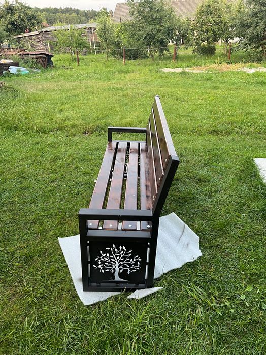 Лавка в стилі лофт,вставка візерунок дерева