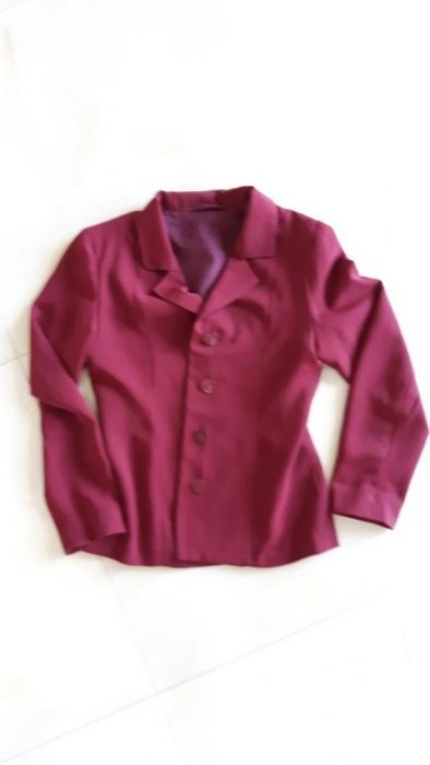 Garsonka sukienka i żakiet S 36 bordo