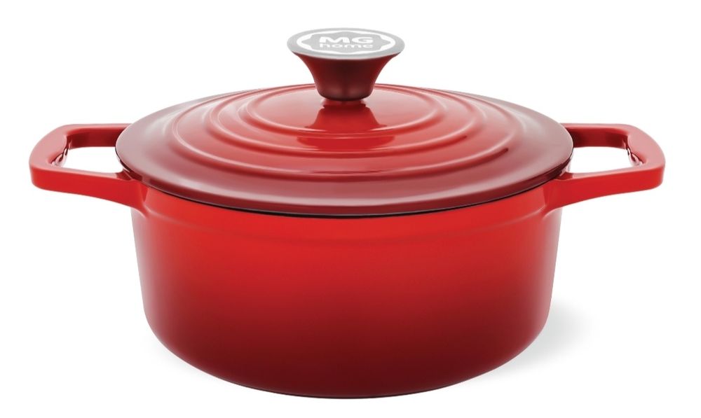 Garnek emaliowany żeliwny z pokrywką 25 cm 4,8L MG Home indukcja pieka