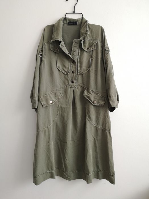 Szmizjerka ciążowa wiskoza khaki mama dress