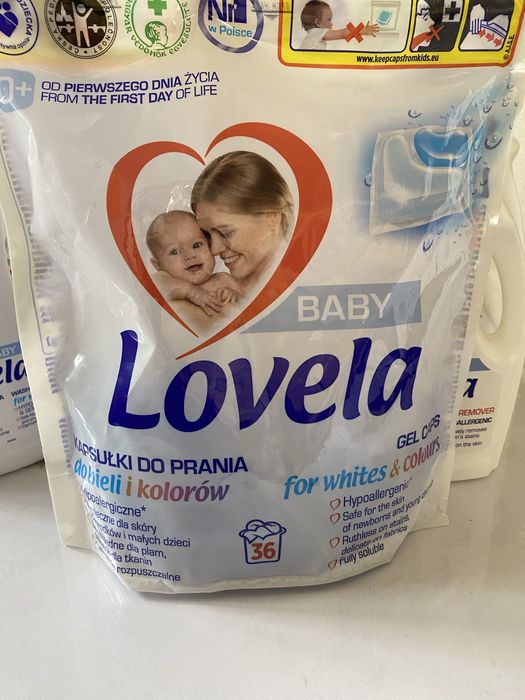 Порошки для прання Ultra, дитячі порошки Lovela  ополіскувач Eden