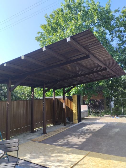 Пандуси, ангари, навіси, ворота. Зварювальні роботи Львів. Виробництво