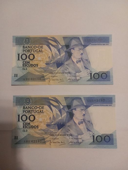 Vendo notas de 100 escudos