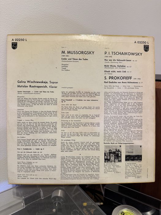 Galina Wischnewskaja, Mstislav Rostropovich - LP Philips