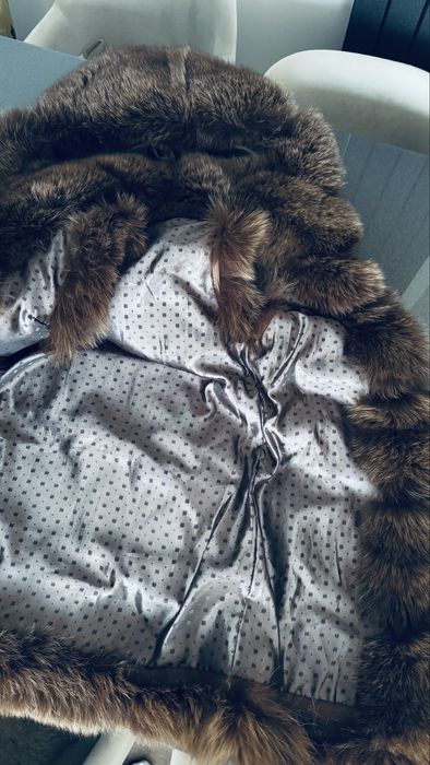 Kamizelka z naturalnego lisa S brazowa