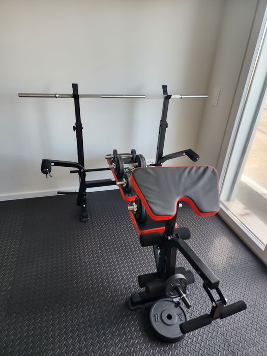 Aparelho supino + halter e pesos