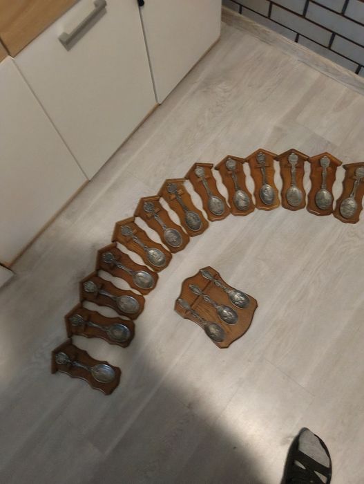 Kolekcja niemieckich łyzeczek z  cyny 16 sz cena za całosc
