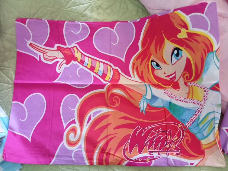 Capa para cama de criança das Winx + lençóis