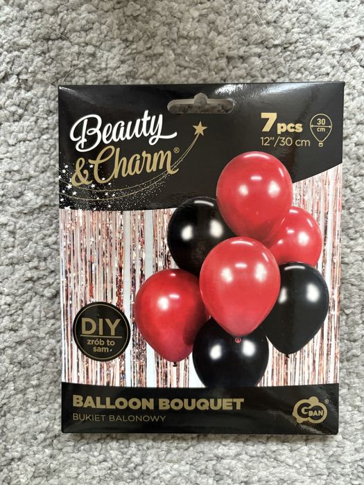 Bukiet balonowy czarno czerwony 7szt