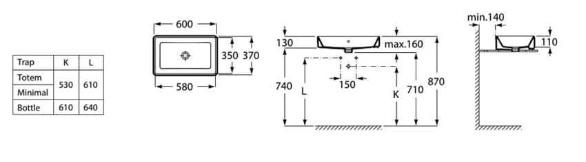 umywalka nablatowa Roca Gap 60x37 wyprzedaż