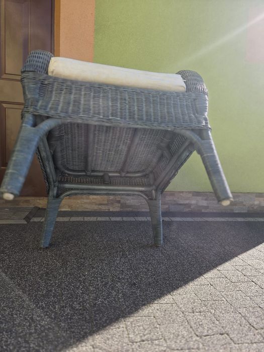 Fotel ratanowy duży masywny