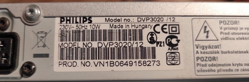 dvd player Philips DVP3020/12, pilot