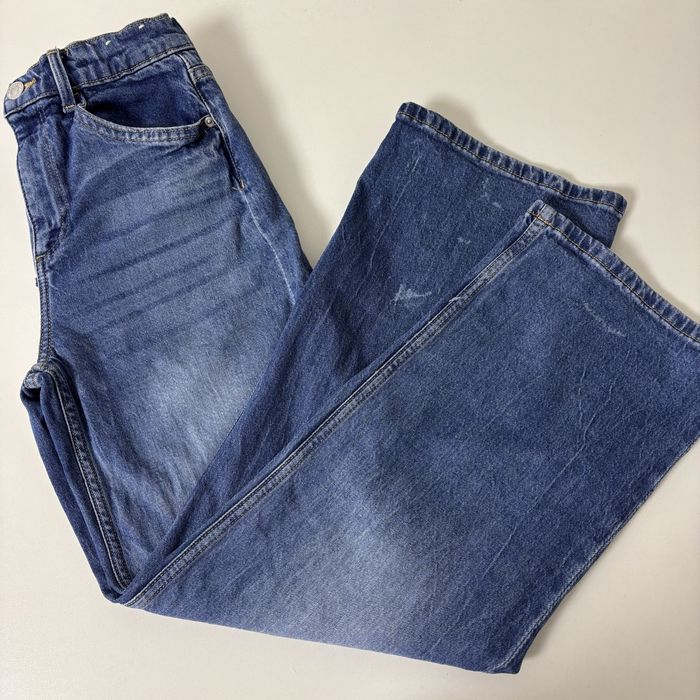 Голубі широкі джинси h&m wide leg 9-10 років 134/140 зріст.