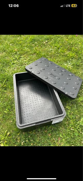 Styrobox czarny pojemnik termoizolacyjny