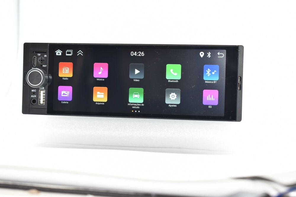 Rádio 1 DIN Android Universal – GPS Carplay - Novo