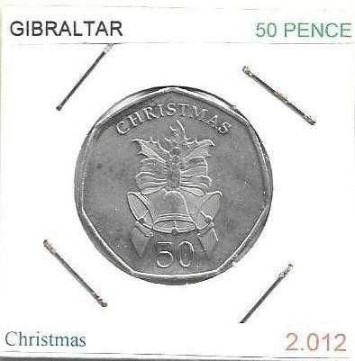 Gibraltar - - - 50 Pence - 2012 - - - Christmas - - - Moeda